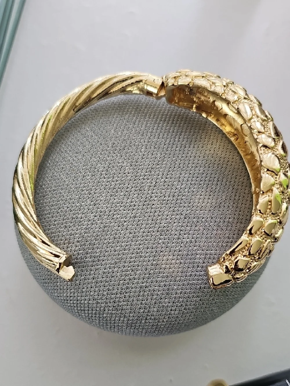 Gold Nugget Bangle and Ring Set - Stainless Steel - Picture 5 of 5
